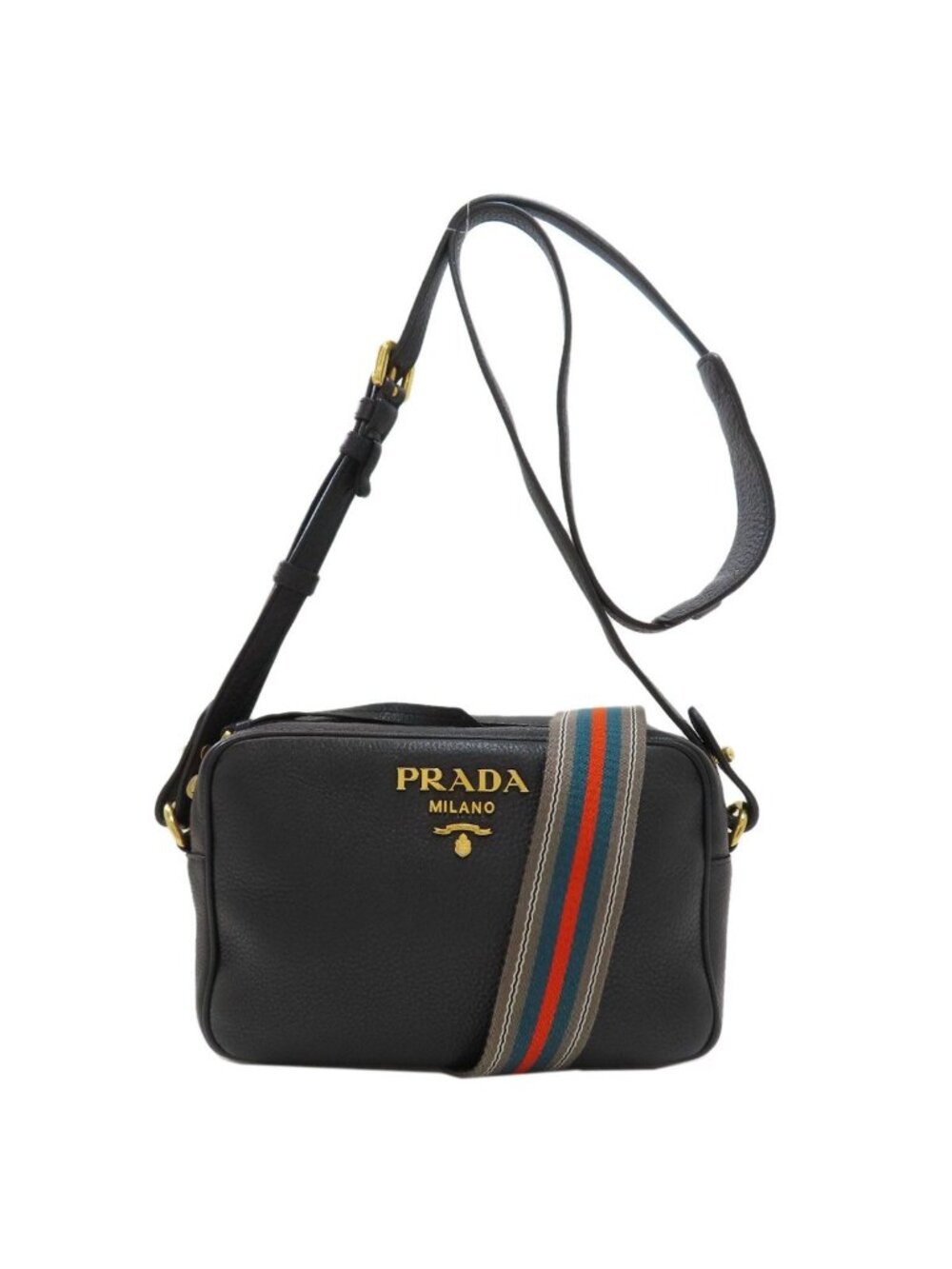 Prada Logo Shoulder Bag Calfskin